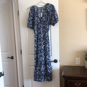 Blue Floral Maxi Dress NWT